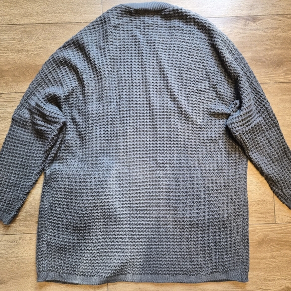 ZESICA Women's Long Batwing Sleeve Open Front Knit Cardigan Sweater GRAY XXL - Picture 10 of 10